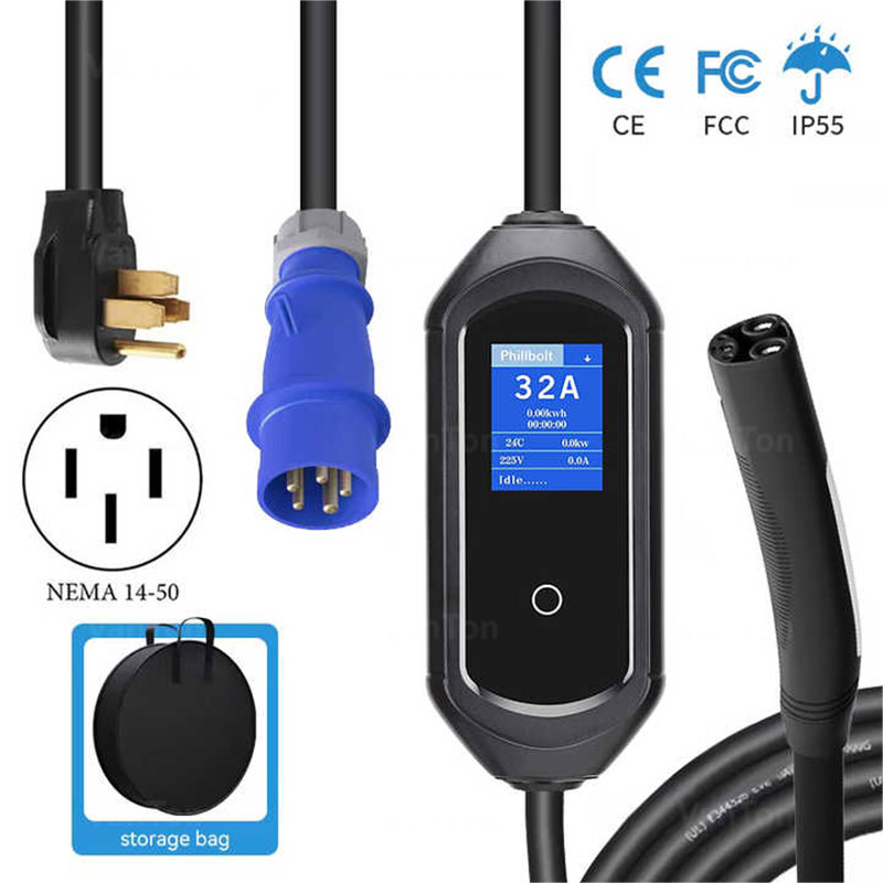 J1771 Φορητό Tesla Type1 Type2 Electric Vehicle EV Fast Car Charger